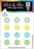 Color Change Bullseye Toilet Target Stickers with Applicator Tool for Potty Training & Toilet Training. Color Changing