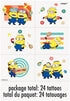 Unique Despicable Me Birthday Party Supplies Favor Bundle, Includes 8 Loot Bags, 8 Paper Goggles, 24 Tattoos