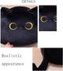 Black Cat Stuffed Animal Plush Toy - Creative Cat Shape Soft Pillow Toys, Gifts for Kids, 25cm
