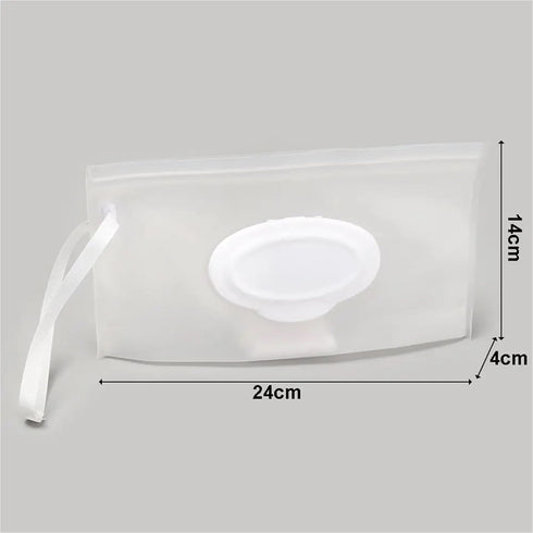 linenb 5pcs Travel Wipes Case Reusable Snap Strap Cleaning Wet Wipes Bag Mask Case Cosmetic Container Napkin Storage