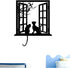BIBITIME Tree Branch Fake Window Black Cats Wall Art Stickers - Vinyl Decals for Bedroom, Living Room & Nursery - 16.92