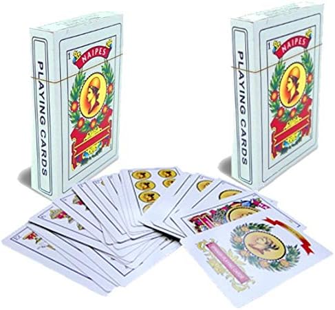 Liliane Collection Spanish Playing Cards - 2 Full Decks with 50 Cards, Smooth Plastic Coated Cards