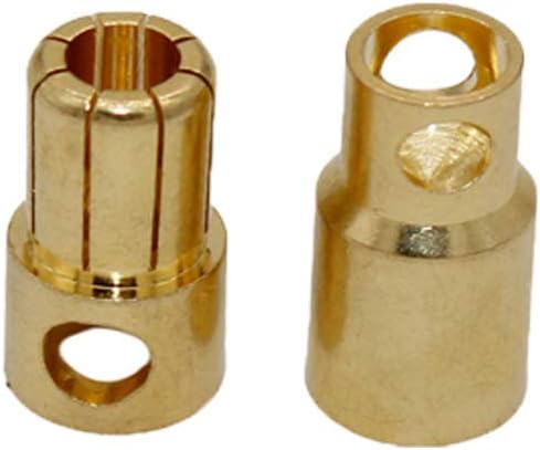 10 Pairs Gold-Plated 8.0mm 8mm Male Female Banana Plugs Bullet Connector for RC Battery ESC Motor (8.0mm Bullet Connector)