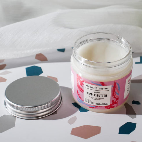 Mother To Mother 2 oz, 2 Organic Nipple Butter Breastfeeding Cream by | Lanolin-Free, Safe for Nursing & Dry Skin