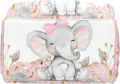 Yeshop Backpack Daypack Personalized Diaper Pink Floral Monogram Elephant Multi Function Diaper Bag Travel Nursing