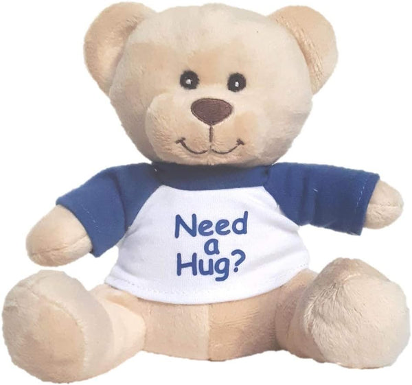 Super Cute and Cuddly 6 Inch Plush Mini Teddy Bear with Need a Hug? Message T-Shirt, Great for Gift Baskets
