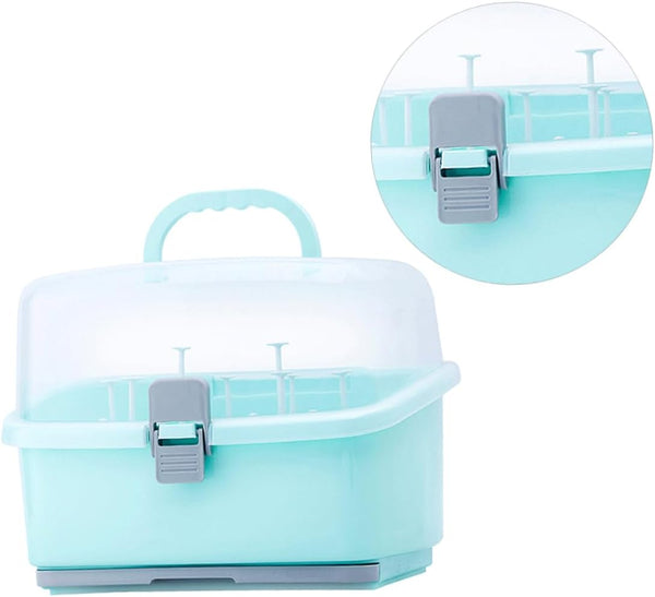 Vaguelly Portable Bottle Storage Box Organizer for Travel Home Pacifiers and Tableware