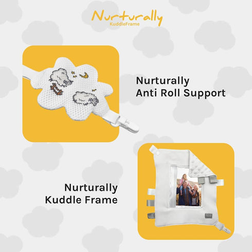 3 6 Nurturally Baby Anti Roll Sleeper Support, Safe & Breathable Fabric, Baby Anti Roll Sleep Positioner Designed
