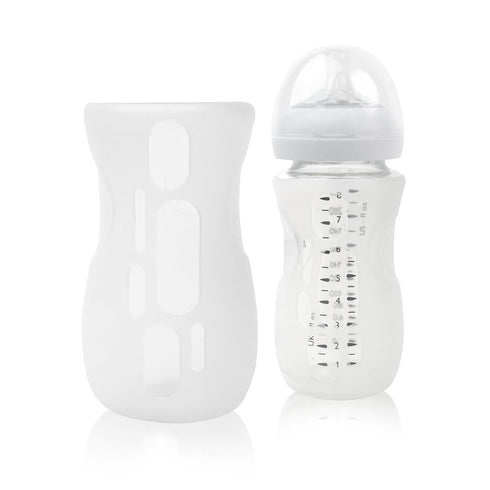 Olababy Silicone Sleeve for Avent Natural Glass Baby Bottles, 8 oz, Translucent