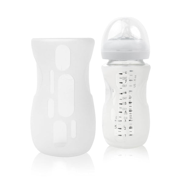 Olababy Silicone Sleeve for Avent Natural Glass Baby Bottles, 8 oz, Translucent