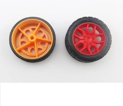 10pcs Toys Car Wheels 30mm Rubber Tire for DIY Model Toy Accessories (Orange)