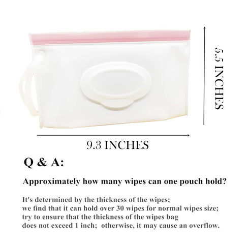 (4 Pack, Portable Refillable Wet Wipe Pouch, Reusable Travel Wipes Holder & Case, Lightweight Flushable Diaper Wipes