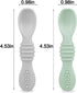 PandaEar Silicone Baby Feeding Set, 2 Pack Divided Suction Plate with 2 Pack Spoons, Baby Led Weaning Supplies