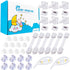 HUIESON 40 Pack Baby Proofing Kit | Hidden Cabinet Drawer Locks, Adjustable Latches,