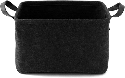 GUOZI Storage Basket, Collapsible Rectangular Felt Storage Bins with PU Handles, Large Laundry Basket Storage Solution