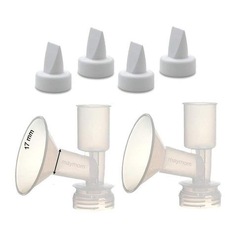 Maymom Duckbill Replacement Flange Kit, Compatible with Ameda Purely Yours Ultra Breastpump, Flange 17 mm