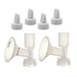 Maymom Duckbill Replacement Flange Kit, Compatible with Ameda Purely Yours Ultra Breastpump, Flange 17 mm