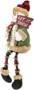 Greenery Christmas Snowman Plush Stuffed Toy - Standing Collectible Figurines for Indoor Table Display and Party