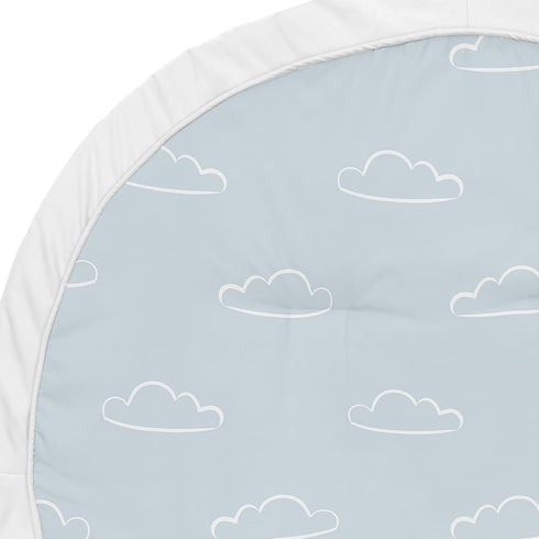 Tummy Sweet Jojo Designs Blue Clouds Boy Baby Playmat Time Infant Play Mat - Slate and White Cloud Sky for Vintage