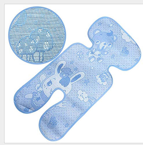 LAKEFA Summer Baby Linen Ice Silk Sleeping Mat for Strollers and Carriers (Blue)