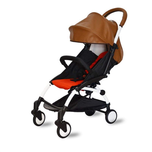 MINILUJIA Baby Stroller Armrest Cover - Universal DustProof PU Leather Handlebar Sleeve with Removable Zipper