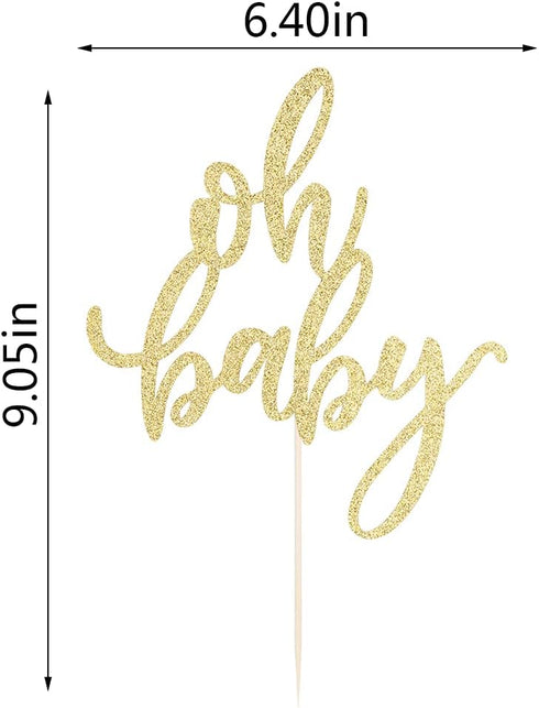 Glitter Oh Baby Cake Topper, Baby Party Cake Decoration for Baptism or Gender Reveal Party