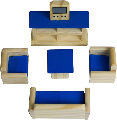 5 Sets, 1:12 35 Seanmi Wooden Dollhouse Furniture - Scale Doll House Furnishings, Pieces of Dollhouse Accessories