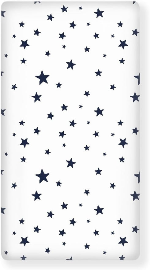 Streeyiu Stars Baby Crib Sheets for Boys Girls Navy Blue Star Fitted Crib