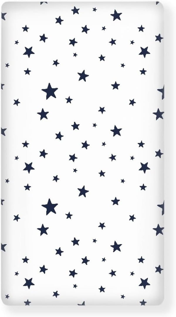 Streeyiu Stars Baby Crib Sheets for Boys Girls Navy Blue Star Fitted Crib
