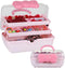 Hair Accessories Organizer for Girls, Lockable Three-layer Folding Craft Storage Box for Headbands, Clips, Ties 10.8 *