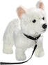 Carl Dick Plush White Shepherd Dog Toy with Lead - 9 inches Long, Soft Stuffed Animal