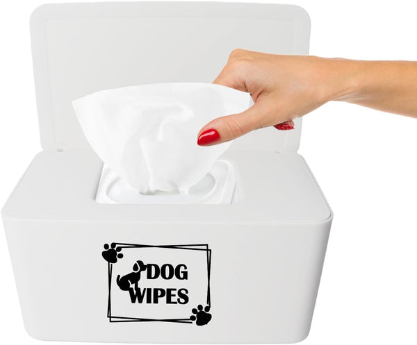 Klmnop Dog Wipes Dispenser for Paw & Butt Cleaning, 8.3L x 4.9W x