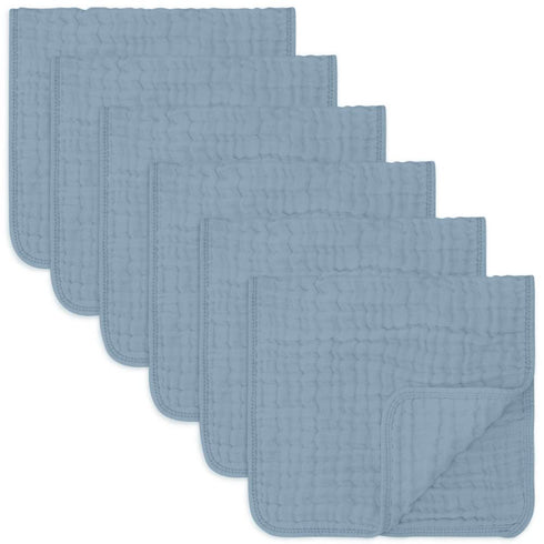 Pack 6 Comfy Cubs Muslin Cotton Baby Car Seat Cover and Burp loth Bundled - of - Pacific Blue