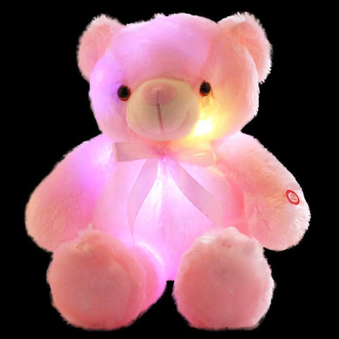 LED Teddy Bears Stuffed Animals - Cute Glow Bear Plush Toys, Colorful Luminous Light Up Doll Gifts (Pink, 18 inch)