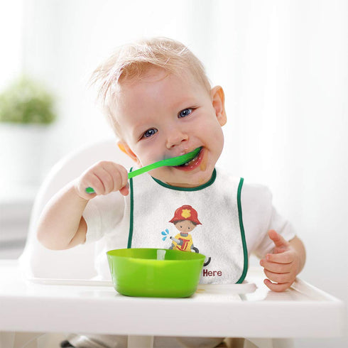 Personalized Firefighter Baby Bibs & Burp Cloths - Customizable for Boys & Girls