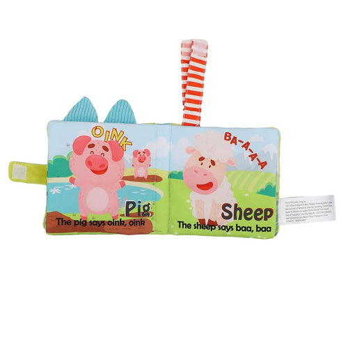 Set 0-3-6-12 Tummy (2-pcs) Soft Baby Books Gift Cloth Crinkle Books for Infants Months, Newborn Teething Toy, Time Toy