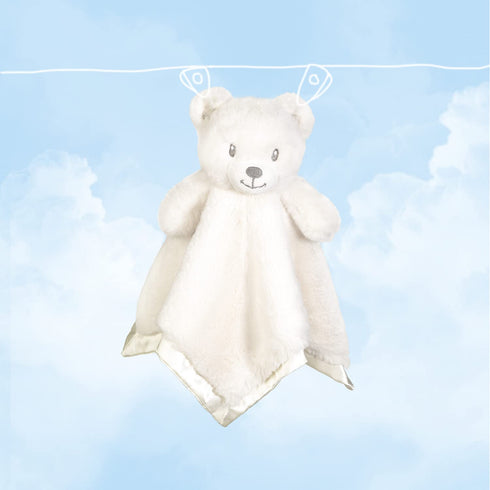 16 Inch Bear Security Blanket Soft Baby Lovey Fluffy Blanket Unisex Lovie Snuggle Toy Baby Bear Stuffed Gift