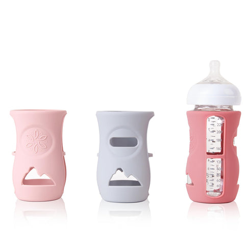 Dolreme 3 Pack Silicone Sleeve for Avent Natural Glass Baby Bottles, Compatible Philips