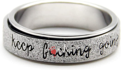 6 7 8 9 10 Initial Fidget Spinner Anxiety Ring for Women Fidget Ring Women Men Keep Going Mens Ring Spinning Ring