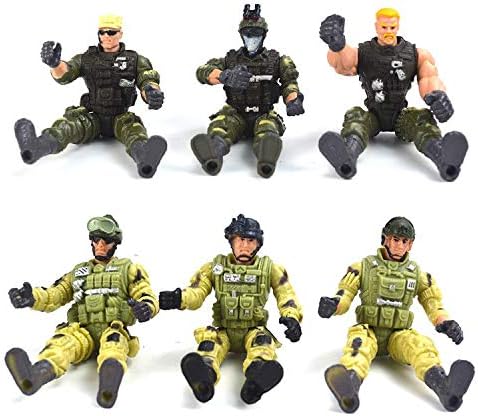 PowerTRC US Army Men SWAT Team Soldiers Military Toys Action Figures with Weapons, 12 Pcs Play Set for Kids