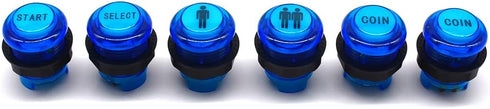 6 Pcs/Lot 28mm Arcade LED Push Buttons, Illuminated Player 1P 2P Coin Start Select for Arcade Machine