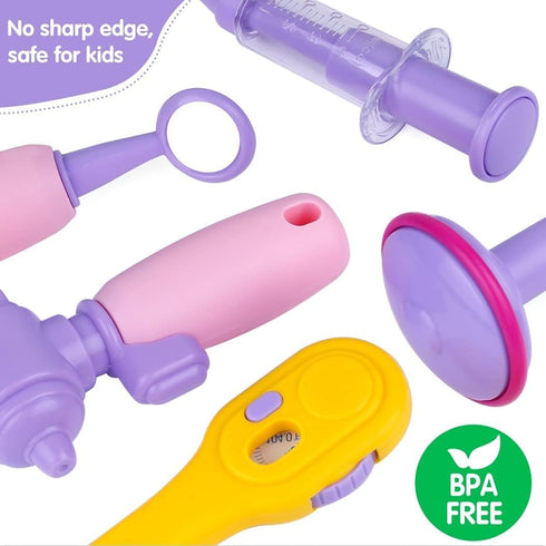 22 Set GIFTINBOX Kids Doctor Kit for Girls and Boys , Purple Doctors kit for Kids Pieces Pretend Play Medical Toys