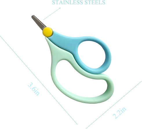 WWZJ 2Pcs Toddler Safety Scissor, Baby Fingernail Clippers Colorful, Cute Baby Safety Scissors, Easy Grip Nail Scissors