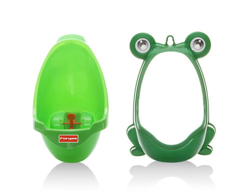 Cute Frog Potty Training Urinal for Boys, Blackish Green with Funny Aiming Target.