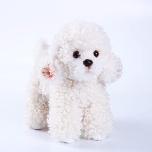CU-MATE 12" Plush Poodle Dog Toys, Simulation-Realistic & Lifelike Soft Stuffed Animal