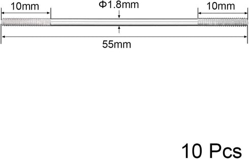 M2x55mm Boat,Car,Airplane,Helicopter,10pcs uxcell Pushrod Connector Stainless Steel Rod Linkage,for RC