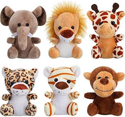 12 4.8 Inch Sumind Pieces Small Stuffed Animals Bulk Gifts Mini Stuffed Forest Jungle Animal Plush Toys Cute Elephant