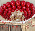 50pcs 10inch Red Ruby Latex Balloons, Thick Double Latex Balloons for Love Bride Wedding Valentine Day Party Decoration