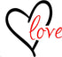 BIBITIME Valentine's Day Wall Decal, 16.93" x 16.93" Black Heart Red Love Vinyl Sticker for Nursery Kids Room Decor