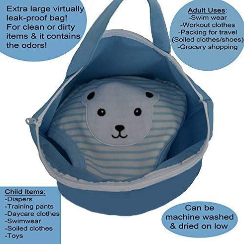 MOM & BAB Wet Bags for Baby Cloth Diapers, Swimsuits and Towels, Travel, Diaper Bag, Wet Dry Bag for Breast Pump Parts